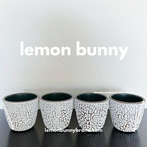 🦢🤍 4 East Fork Kulhads in Crawl Glaze Off-White Night Swim Interior Brand New